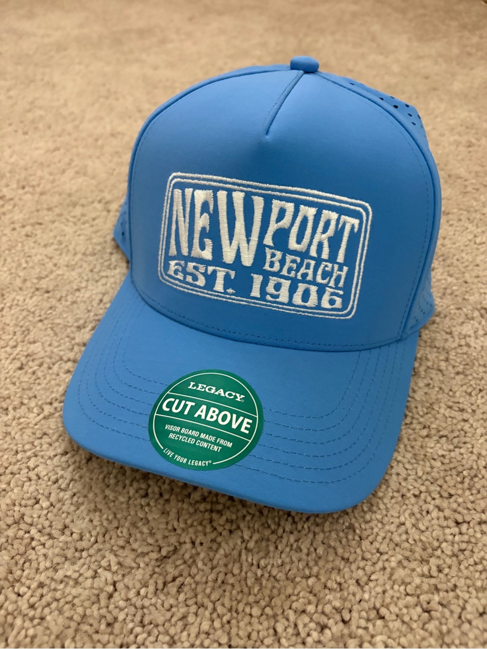 Legacy Newport Beach Kids Trucker Hat - Bright Blue with White Logo
